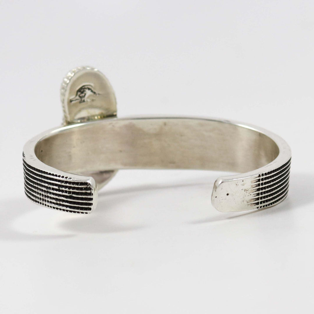 Turquoise and Coral Cuff by Alvin Yellowhorse - Garland's