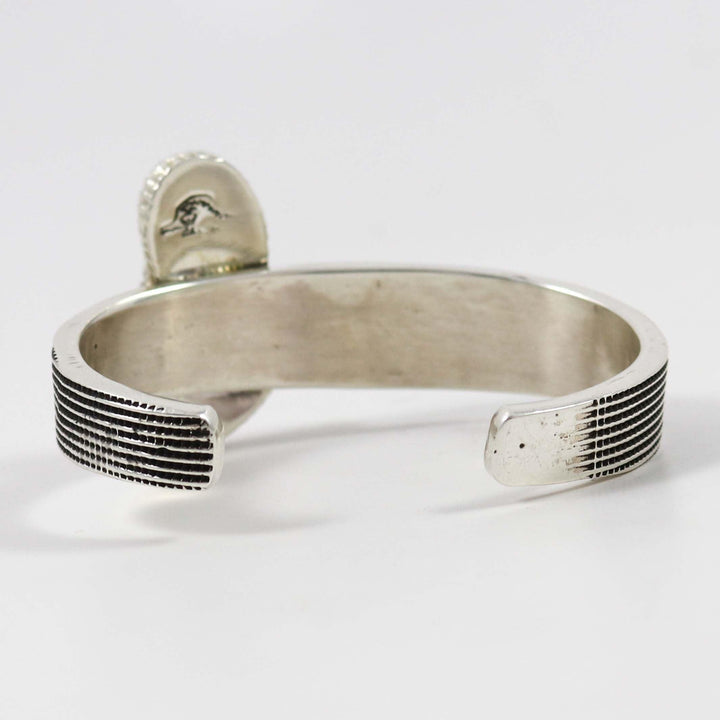 Turquoise and Coral Cuff by Alvin Yellowhorse - Garland's