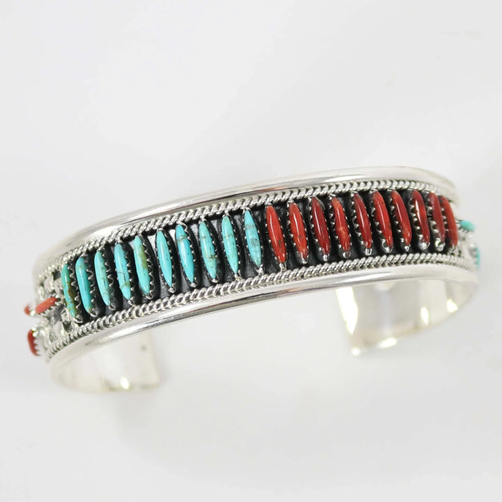 Turquoise and Coral Cuff by Frances Begay - Garland's