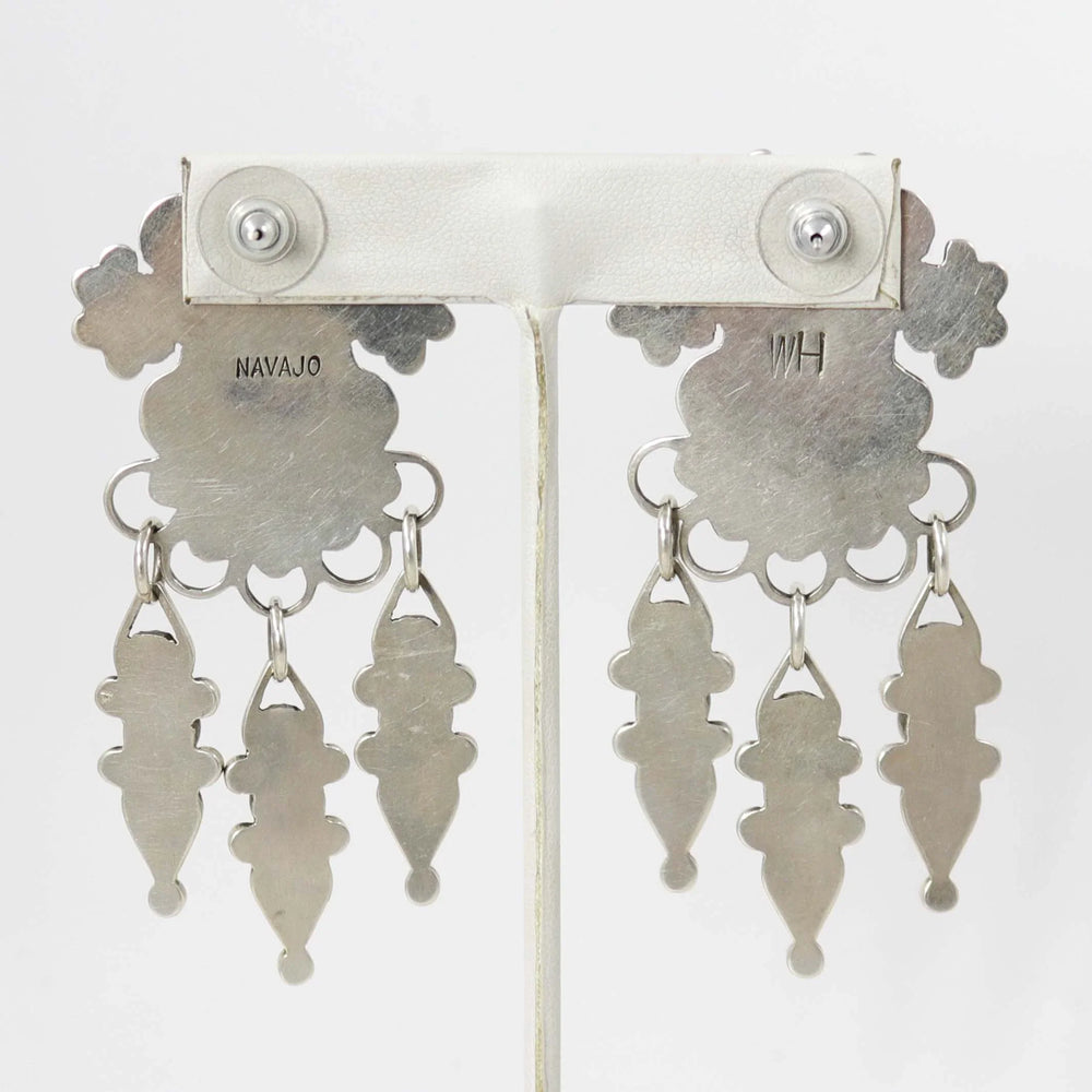 Turquoise and Coral Earrings by Wade Henderson - Garland's