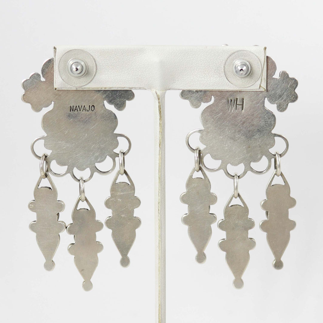 Turquoise and Coral Earrings by Wade Henderson - Garland's