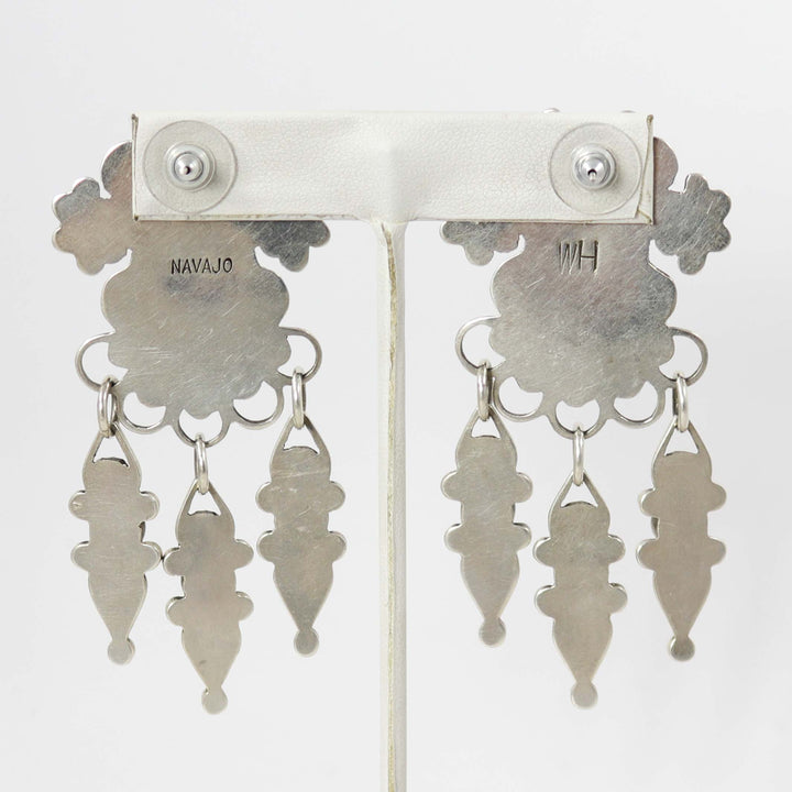 Turquoise and Coral Earrings by Wade Henderson - Garland's