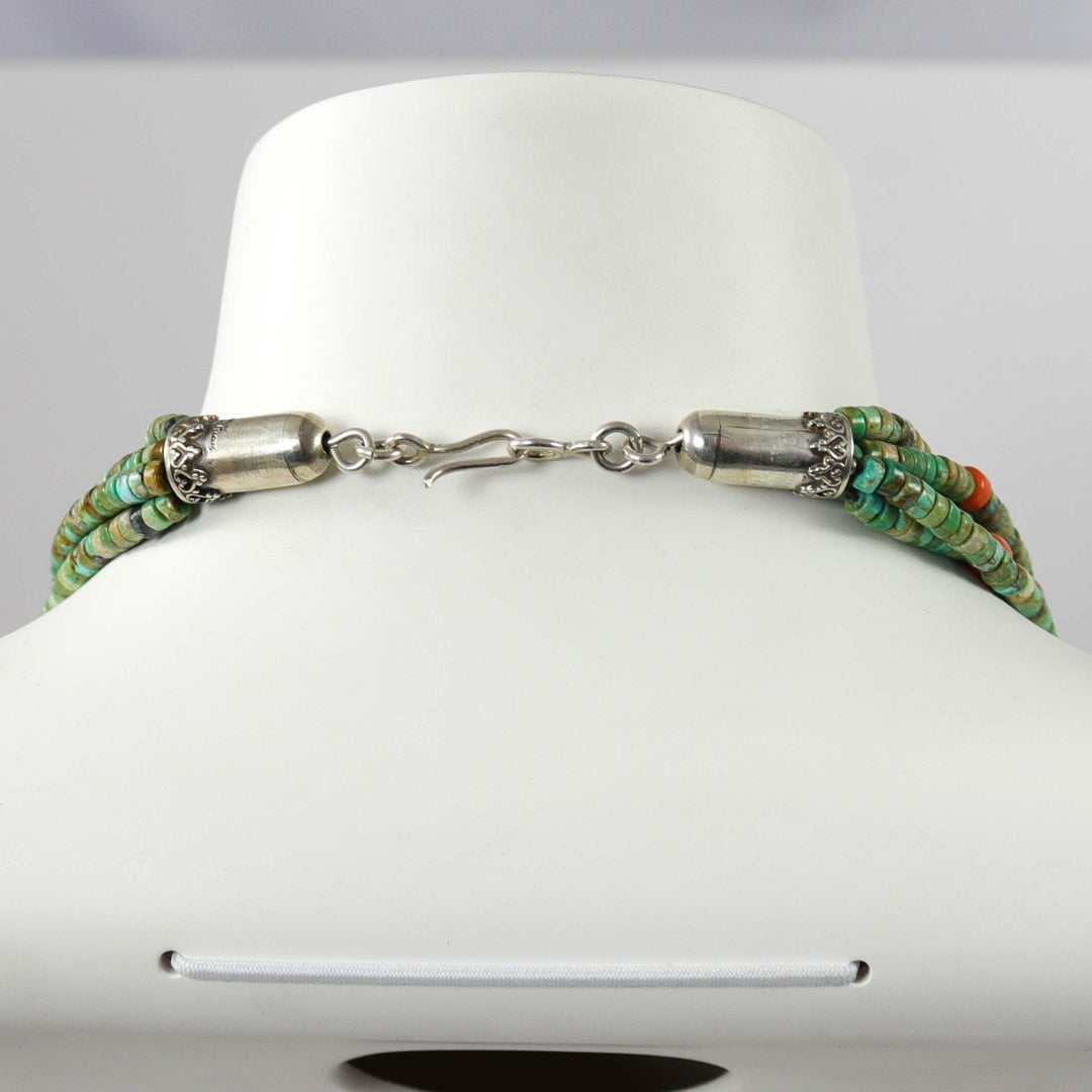 Turquoise and Coral Necklace by Don Lucas - Garland's