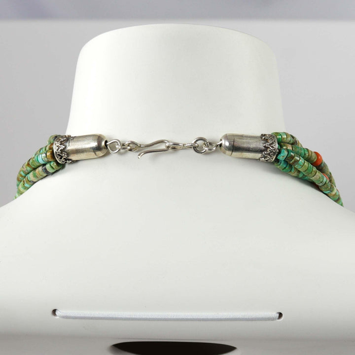 Turquoise and Coral Necklace by Don Lucas - Garland's