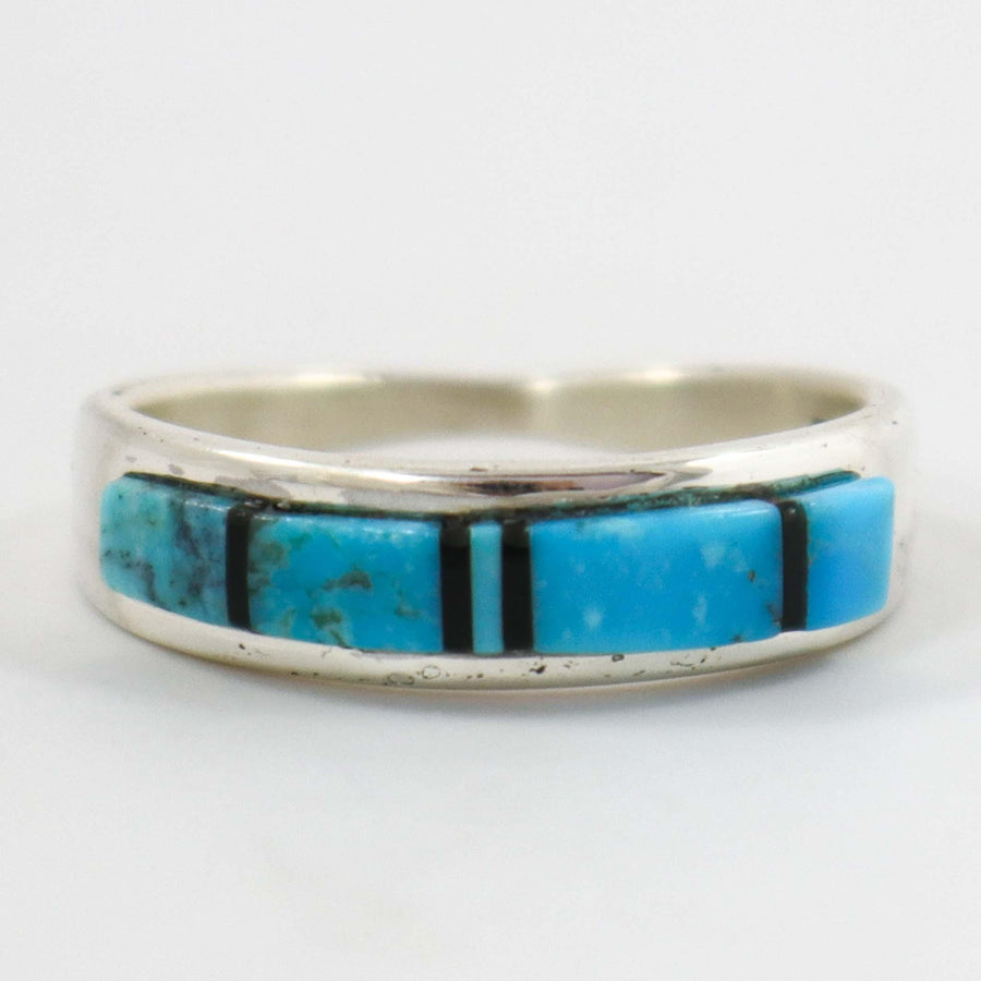 Turquoise and Jet Ring by Beverly Begay - Garland's