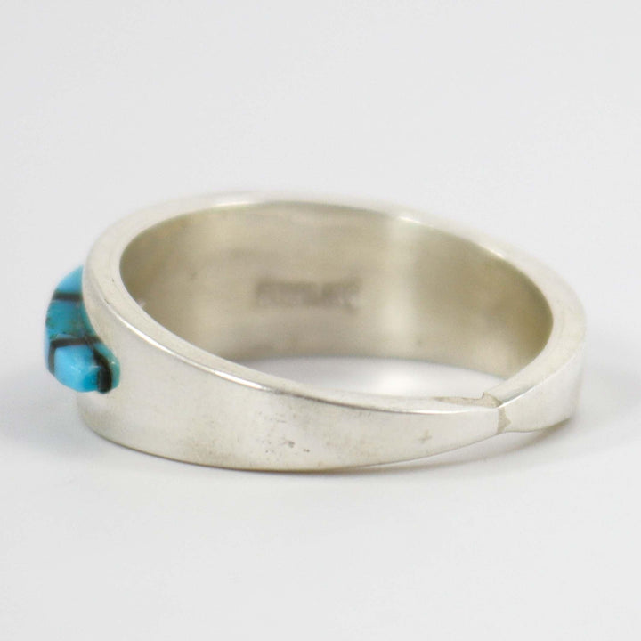 Turquoise and Jet Ring by Beverly Begay - Garland's