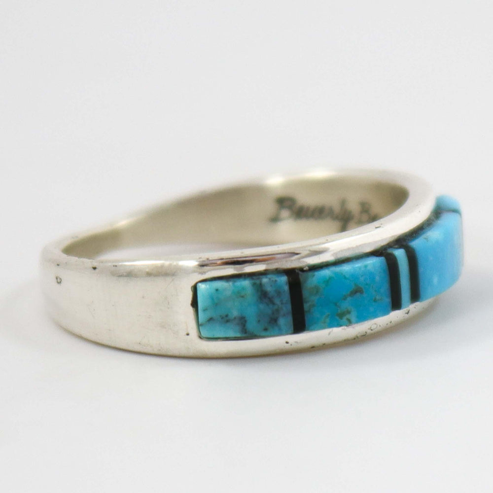 Turquoise and Jet Ring by Beverly Begay - Garland's