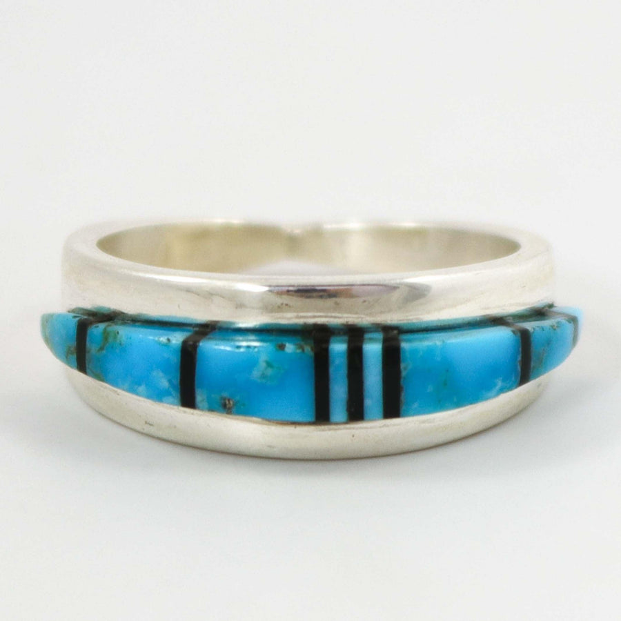Turquoise and Jet Ring by Beverly Begay - Garland's