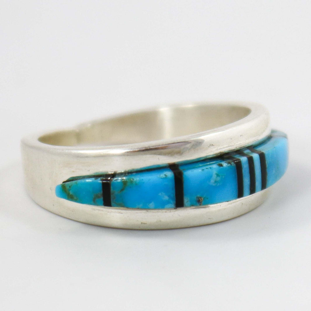 Turquoise and Jet Ring by Beverly Begay - Garland's