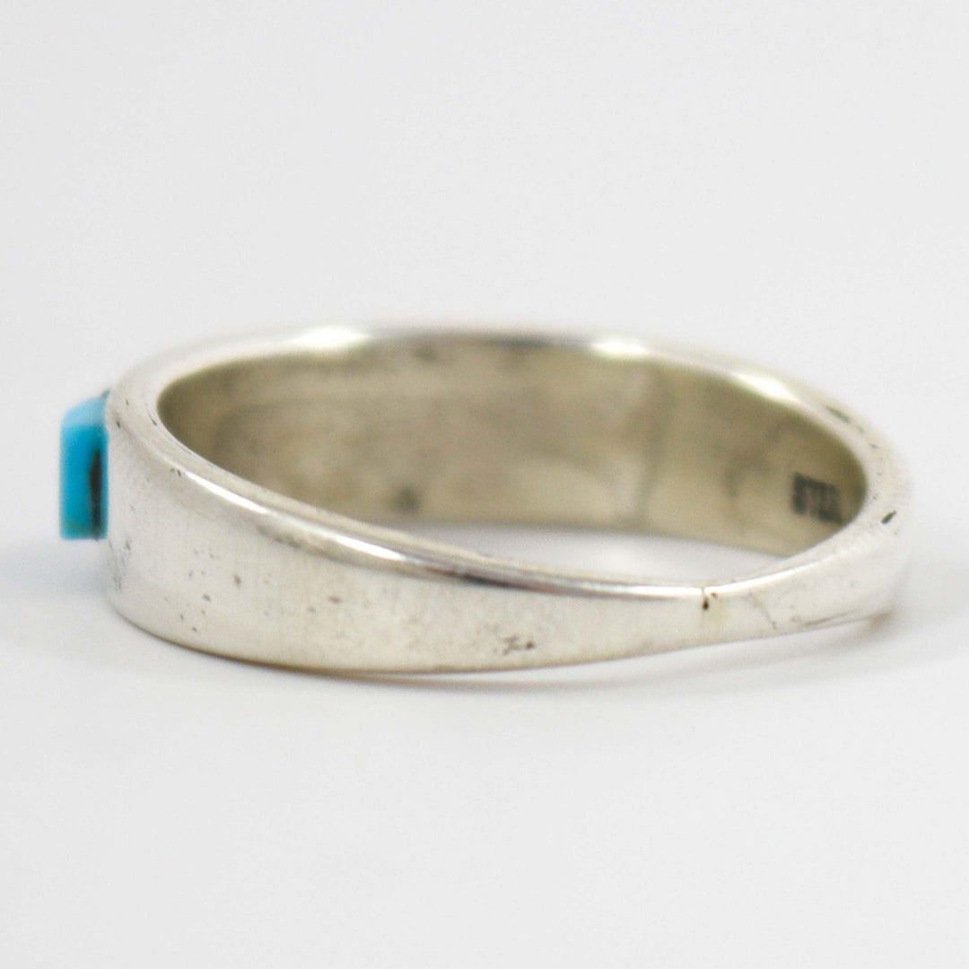 Turquoise and Jet Ring by Beverly Begay - Garland's