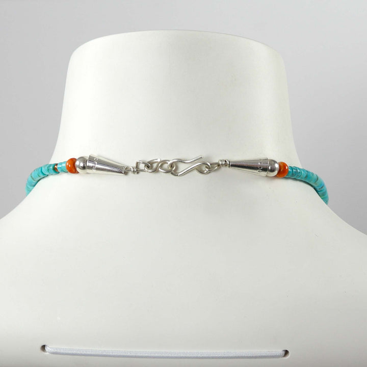 Turquoise and Spiny Oyster Necklace by Joe and Angie Reano - Garland's