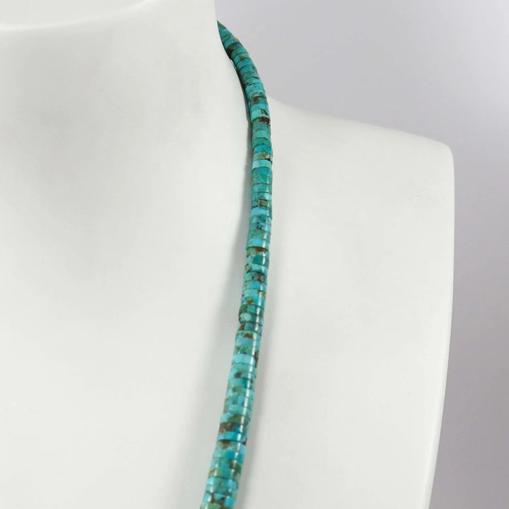 Turquoise and Spiny Oyster Necklace by Raymond Tenorio - Garland's