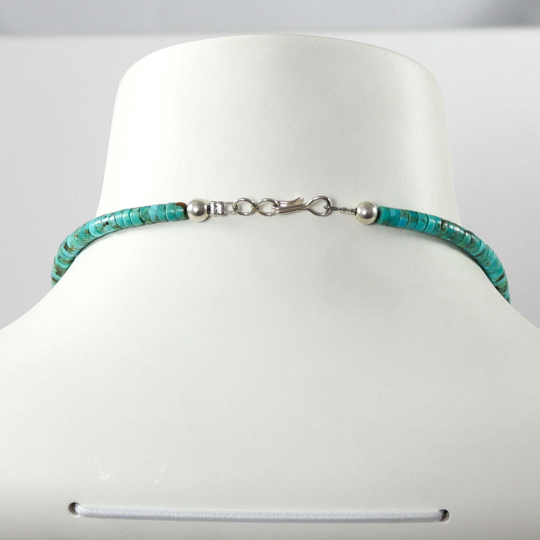 Turquoise and Spiny Oyster Necklace by Raymond Tenorio - Garland's
