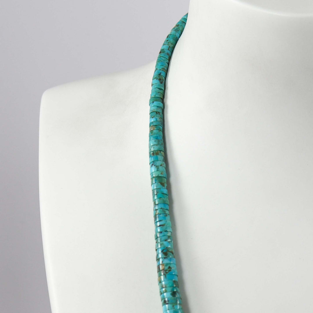 Turquoise and Spiny Oyster Necklace by Raymond Tenorio - Garland's