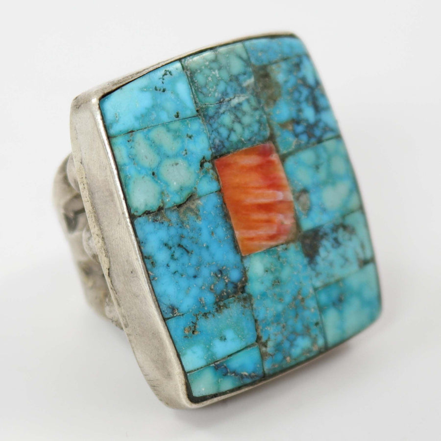 Turquoise and Spiny Oyster Ring by Jock Favour - Garland's