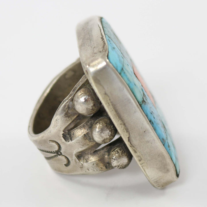 Turquoise and Spiny Oyster Ring by Jock Favour - Garland's