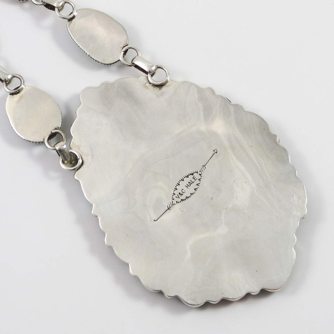Turquoise and Spiny Oyster Shell Necklace by Clarissa and Vernon Hale - Garland's
