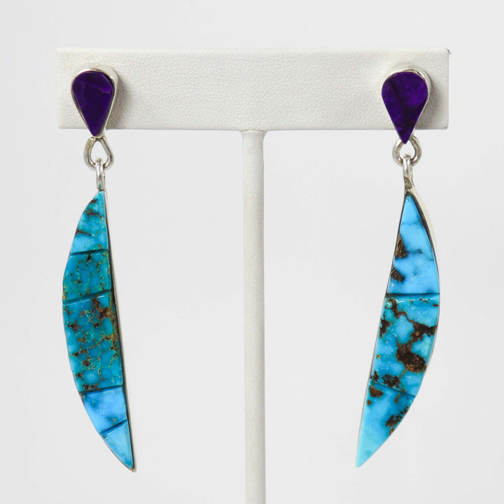 Turquoise and Sugilite Earrings by Na Na Ping - Garland's