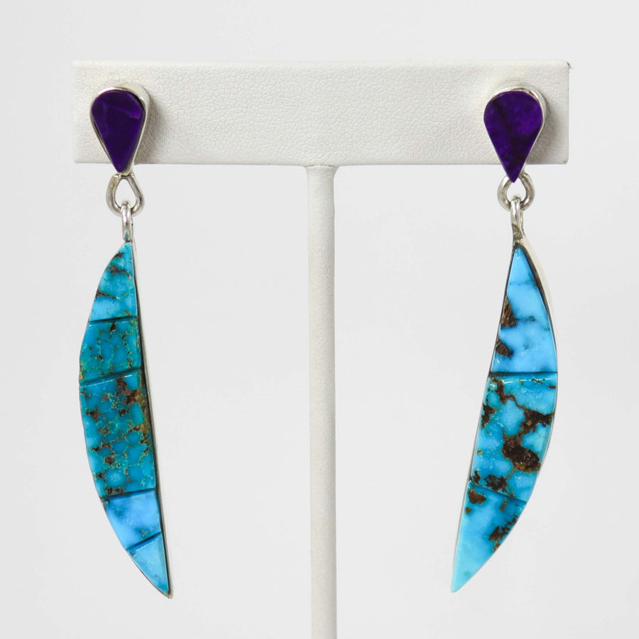 Turquoise and Sugilite Earrings by Na Na Ping - Garland's