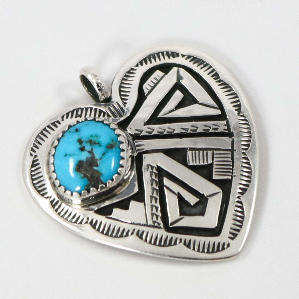 Turquoise Heart Pendant by Peter Nelson - Garland's