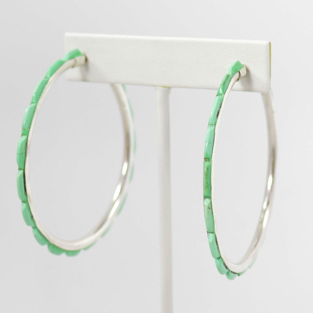 Turquoise Hoop Earrings by Federico - Garland&