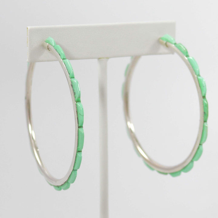 Turquoise Hoop Earrings by Federico - Garland&