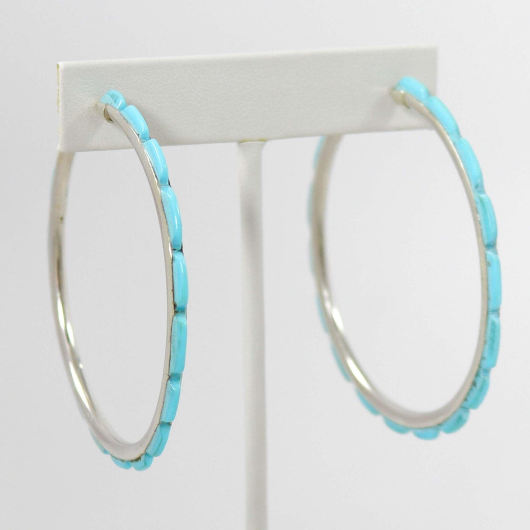 Turquoise Hoop Earrings by Federico - Garland's