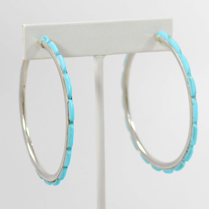 Turquoise Hoop Earrings by Federico - Garland's