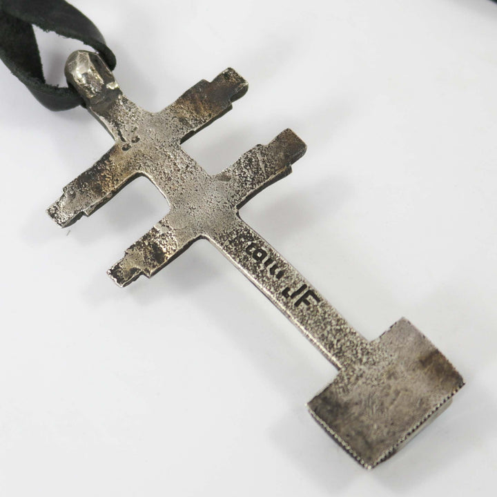 Turquoise Pueblo Cross Pendant by Jock Favour - Garland's