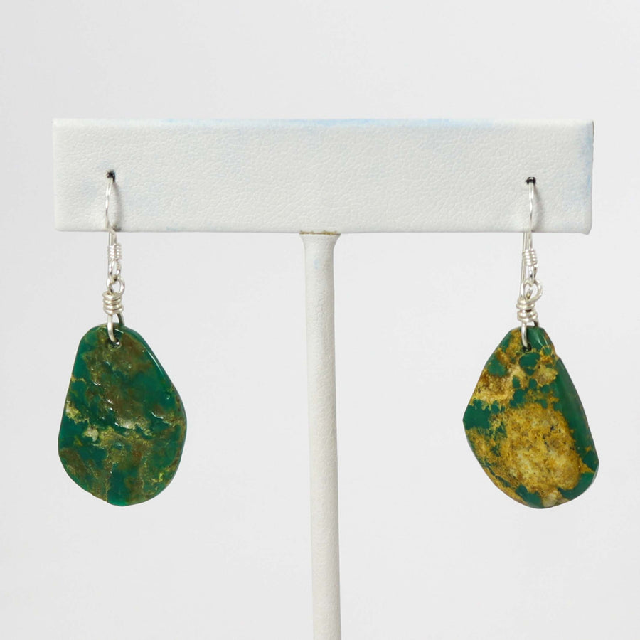 Turquoise Slab Earrings by Ray Lovato - Garland's