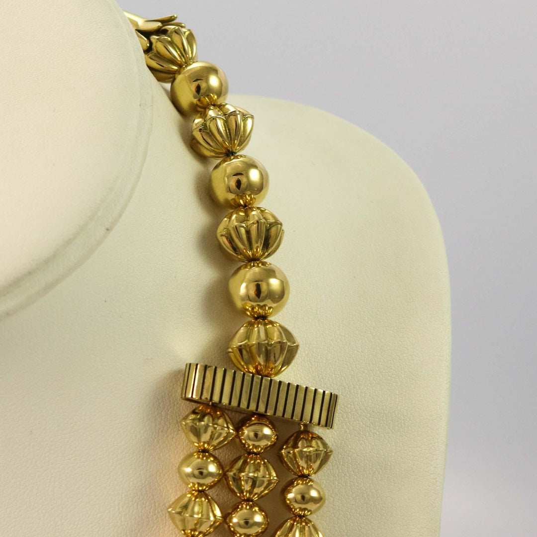 18k Gold Navajo Pearl Necklace by Trent Lee-Anderson - Garland's
