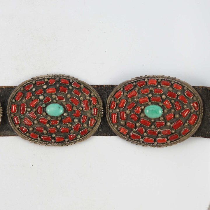 1950s Coral and Turquoise Concha Belt by Vintage Collection - Garland's