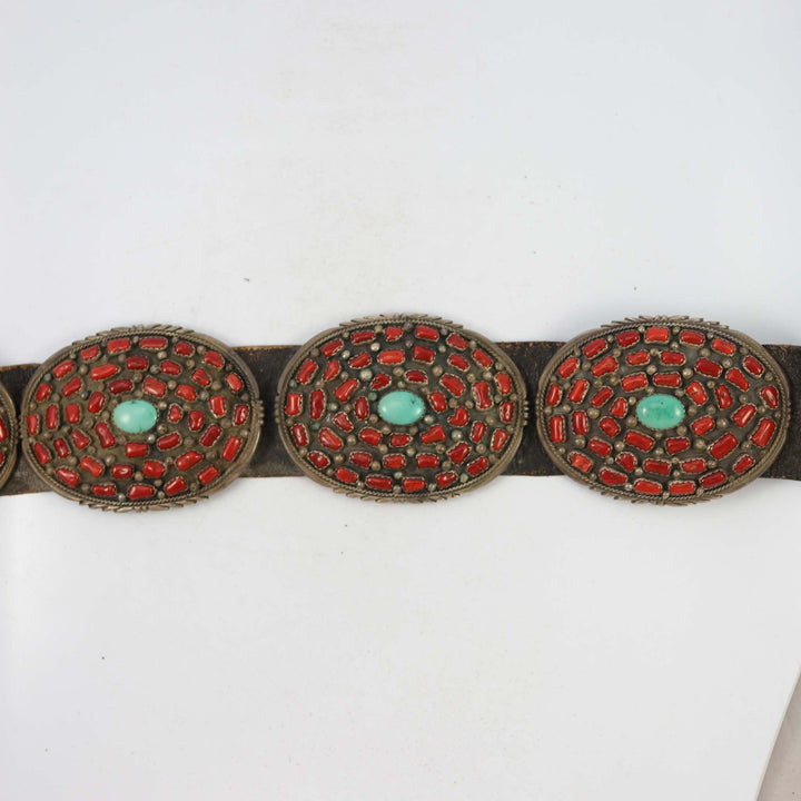 1950s Coral and Turquoise Concha Belt by Vintage Collection - Garland's