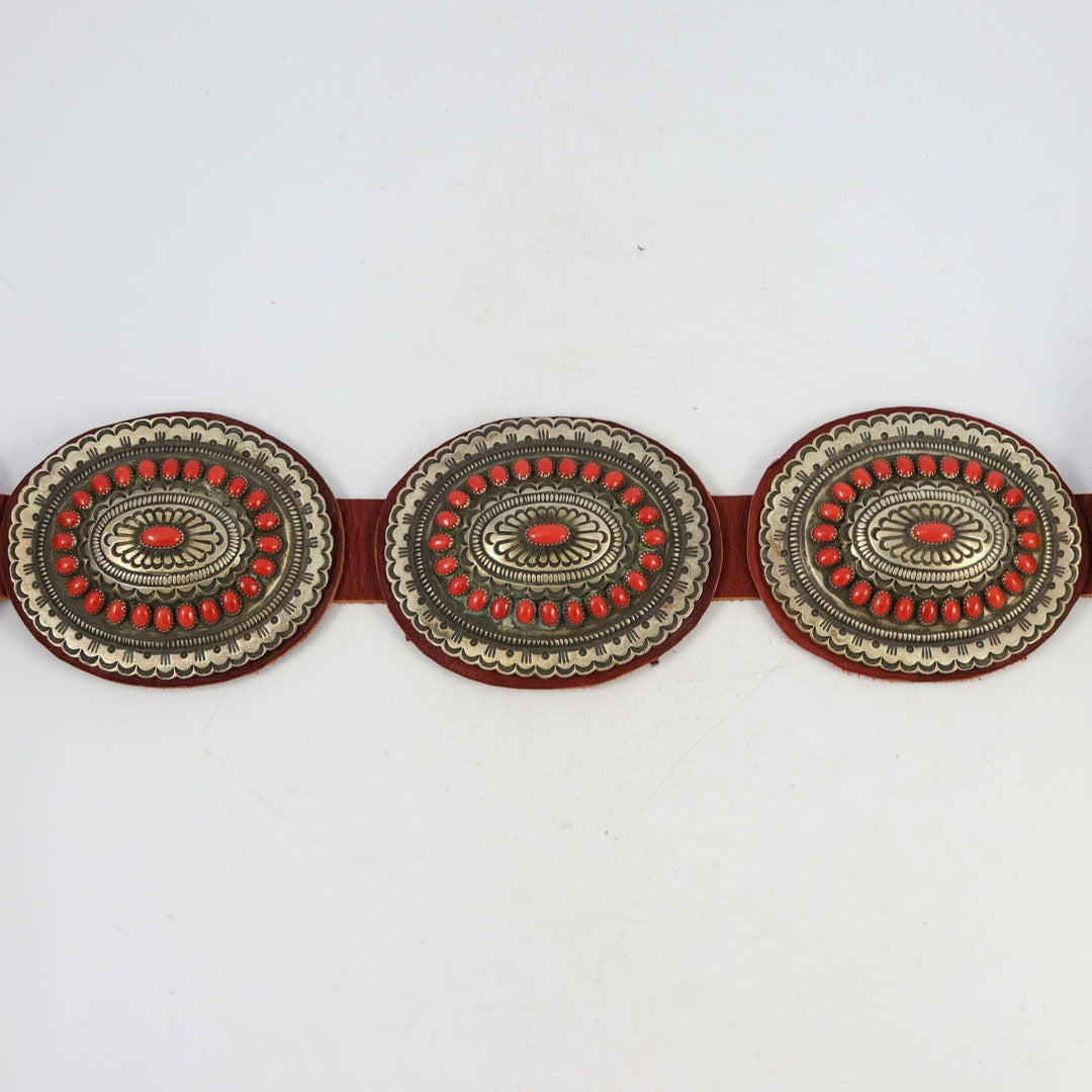 1990s Coral Concha Belt by Calvin Martinez - Garland's