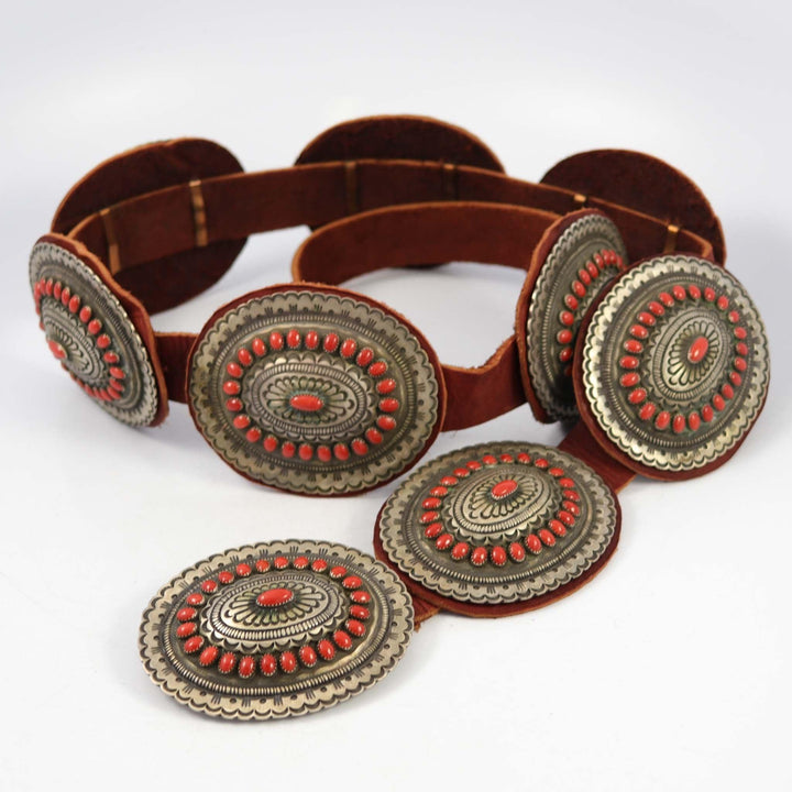 1990s Coral Concha Belt by Calvin Martinez - Garland's