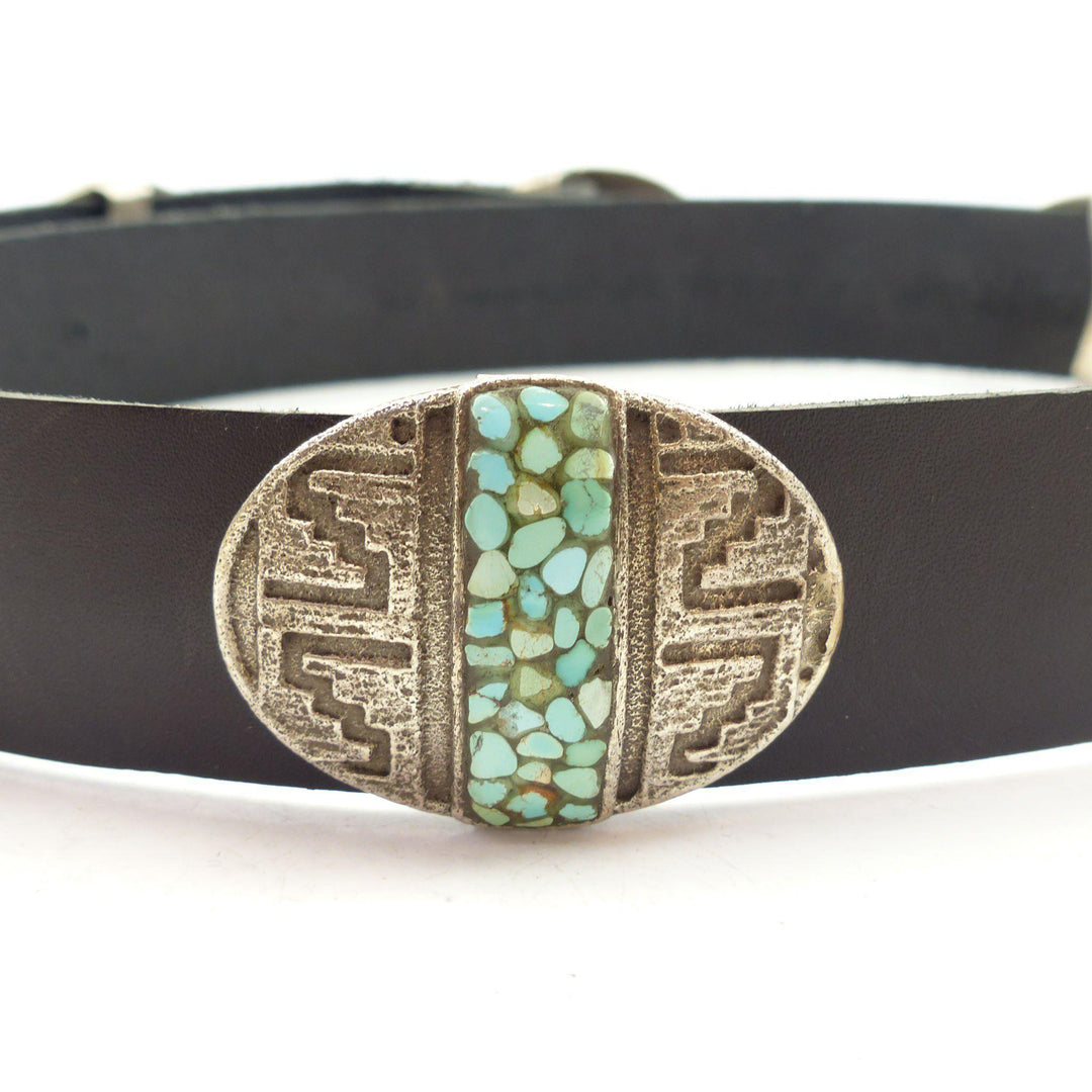 Cerrillos Turquoise Concha Belt by Cordell Pajarito - Garland's