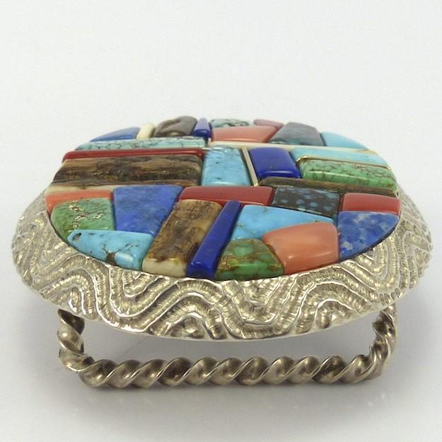 Cobbled Inlay Buckle by Alvin Yellowhorse - Garland's