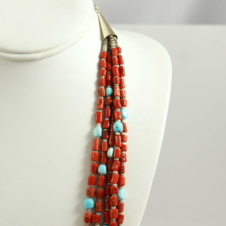 Coral and Turquoise Necklace by Lester Abeyta - Garland's