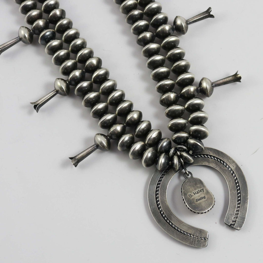 Coral Squash Blossom Necklace by Benjamin Haley Sr. - Garland's