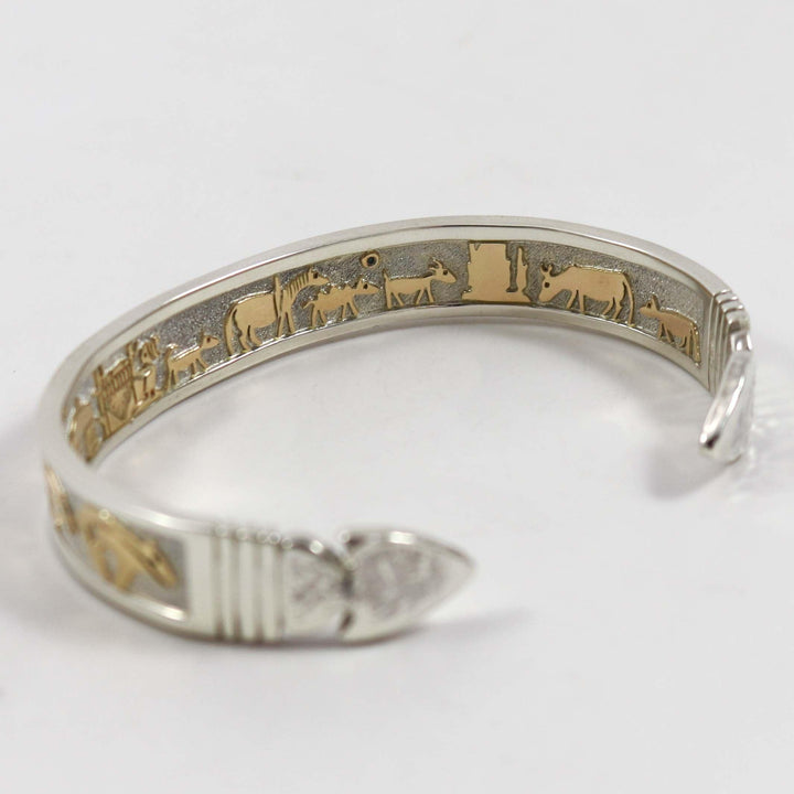 Double-Sided Gold on Silver Cuff by Robert Taylor - Garland's