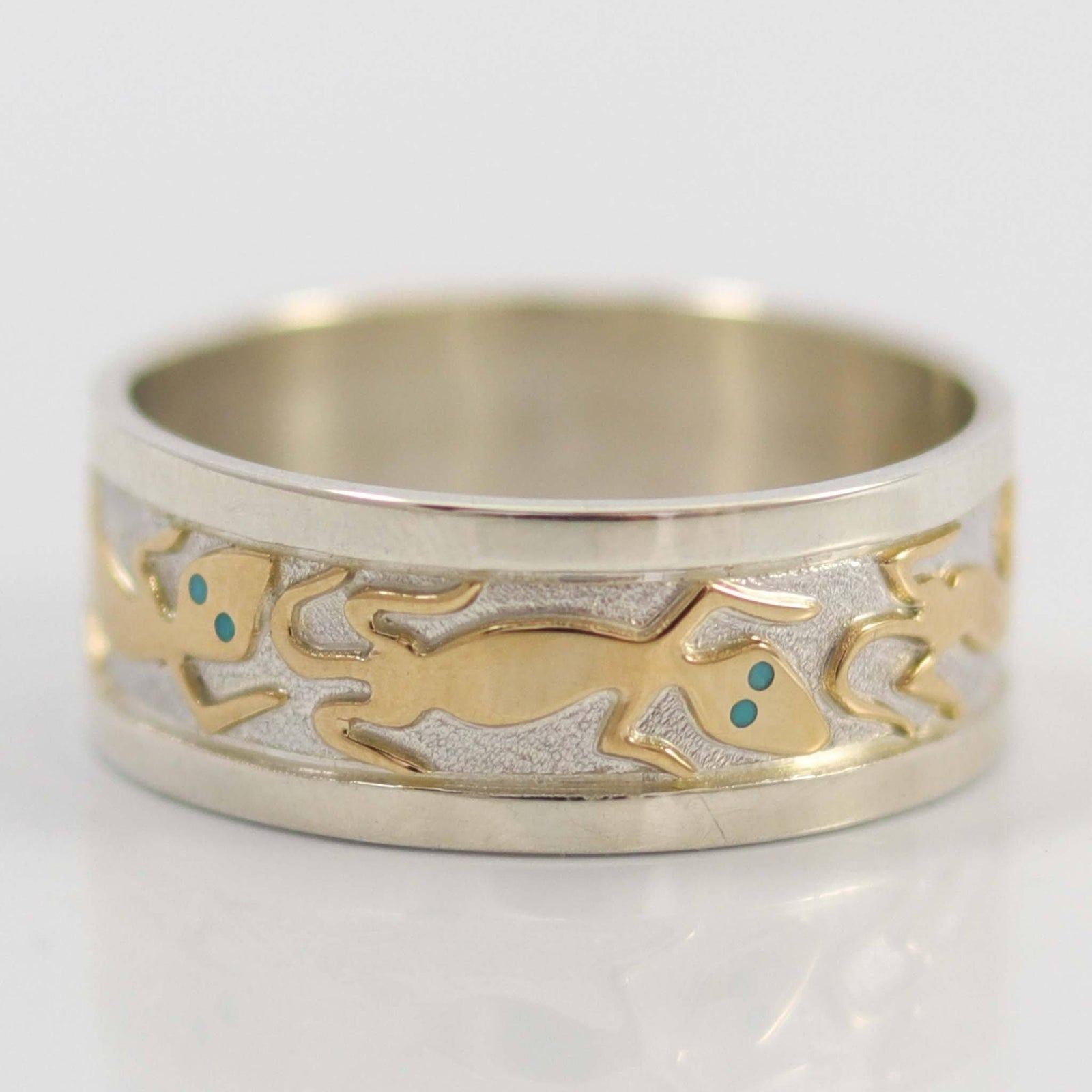 Gold and Silver Lizard Ring by Robert Taylor - Garland's