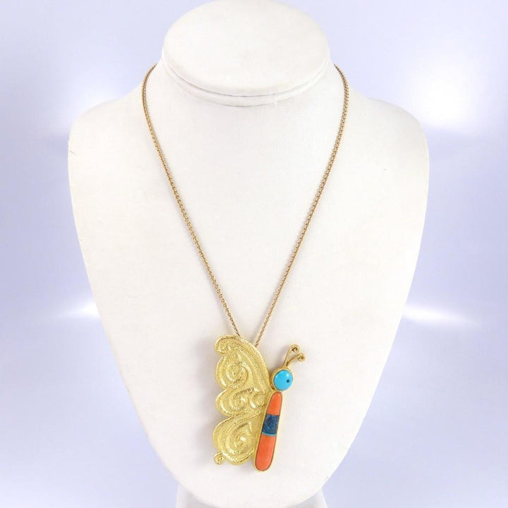 Gold Butterfly Necklace by Rebecca Begay - Garland's