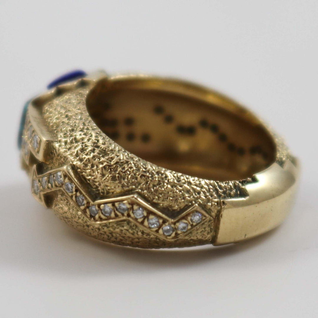 Gold, Diamond, and Turquoise Ring by Don Supplee - Garland's