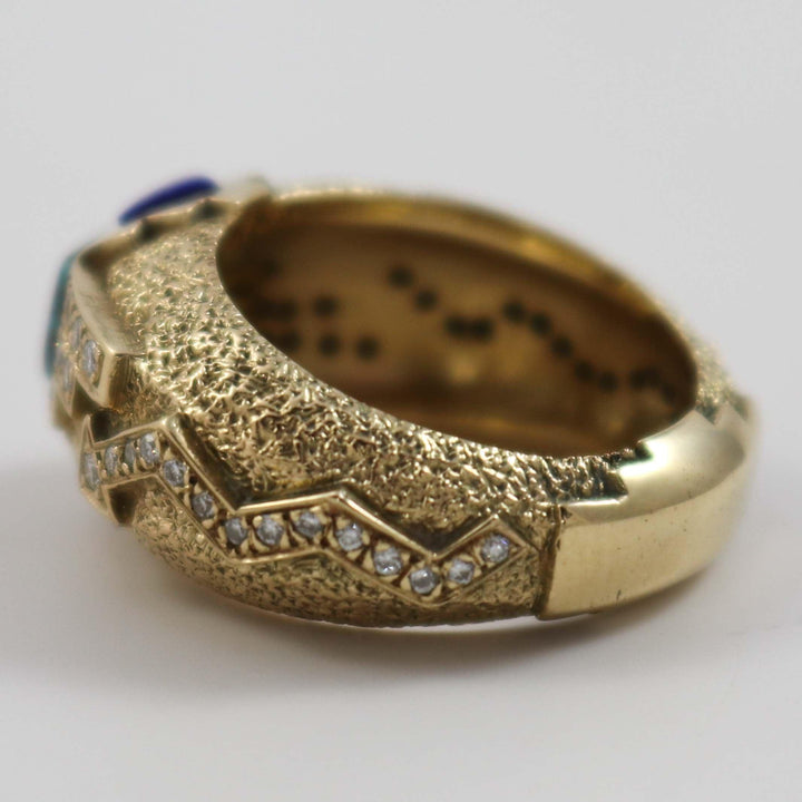 Gold, Diamond, and Turquoise Ring by Don Supplee - Garland's