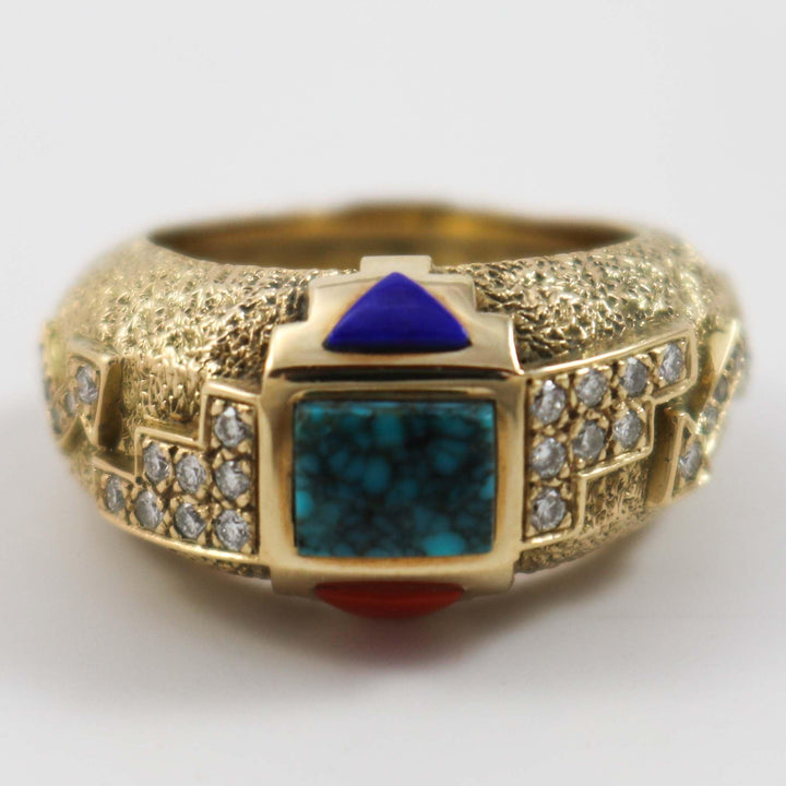 Gold, Diamond, and Turquoise Ring by Don Supplee - Garland's