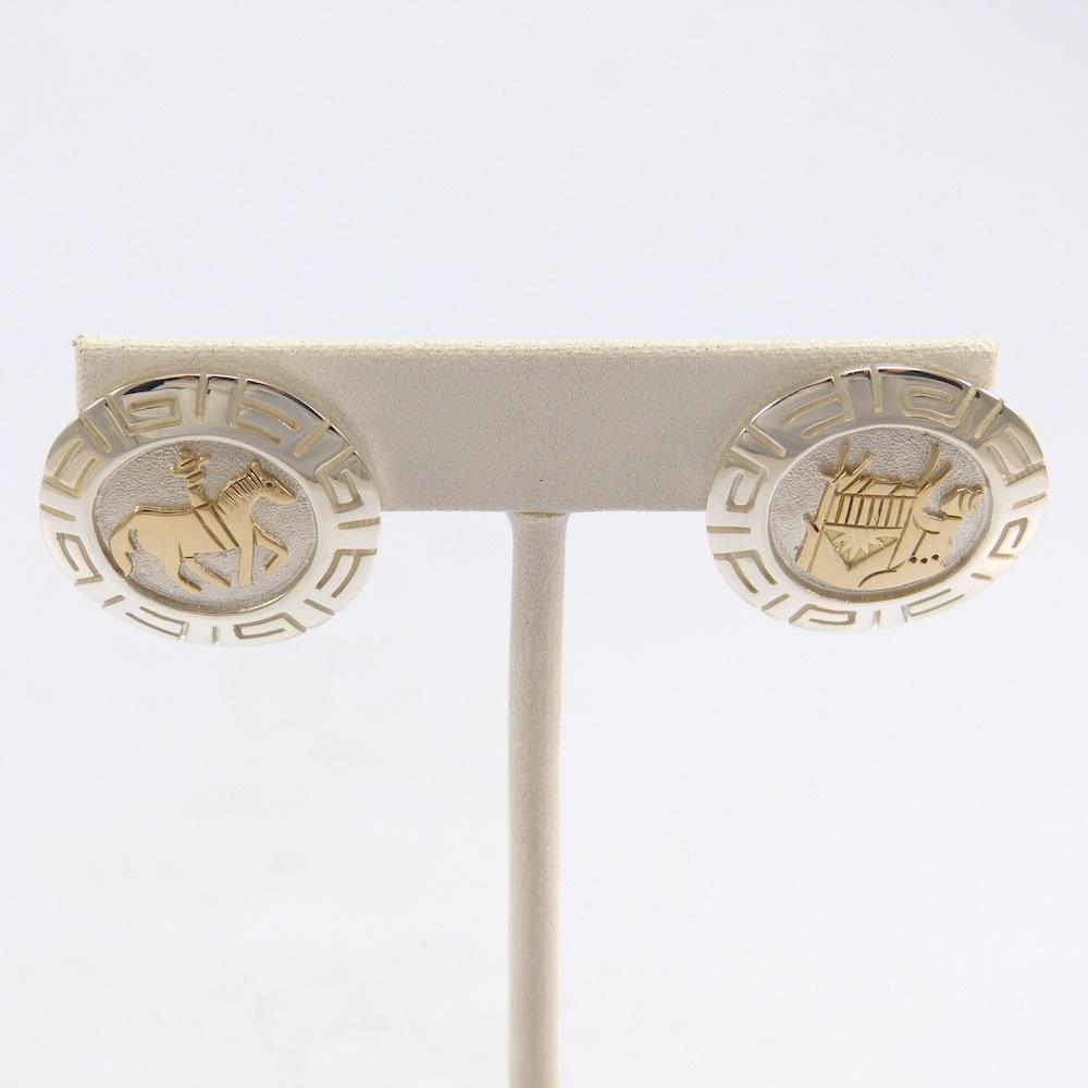 Gold on Silver Earrings by Robert Taylor - Garland's