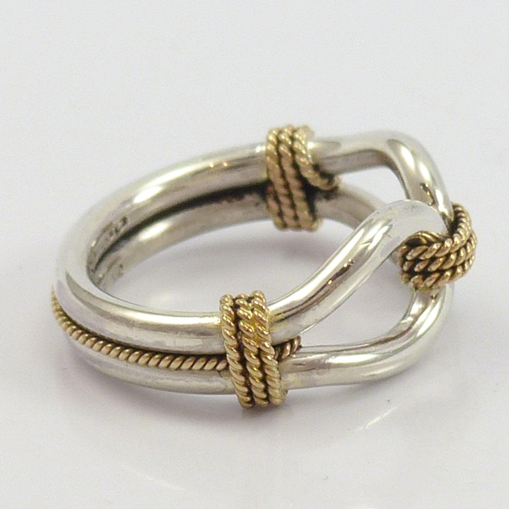 Gold on Silver Horse Whisper Ring by Steve Arviso - Garland's