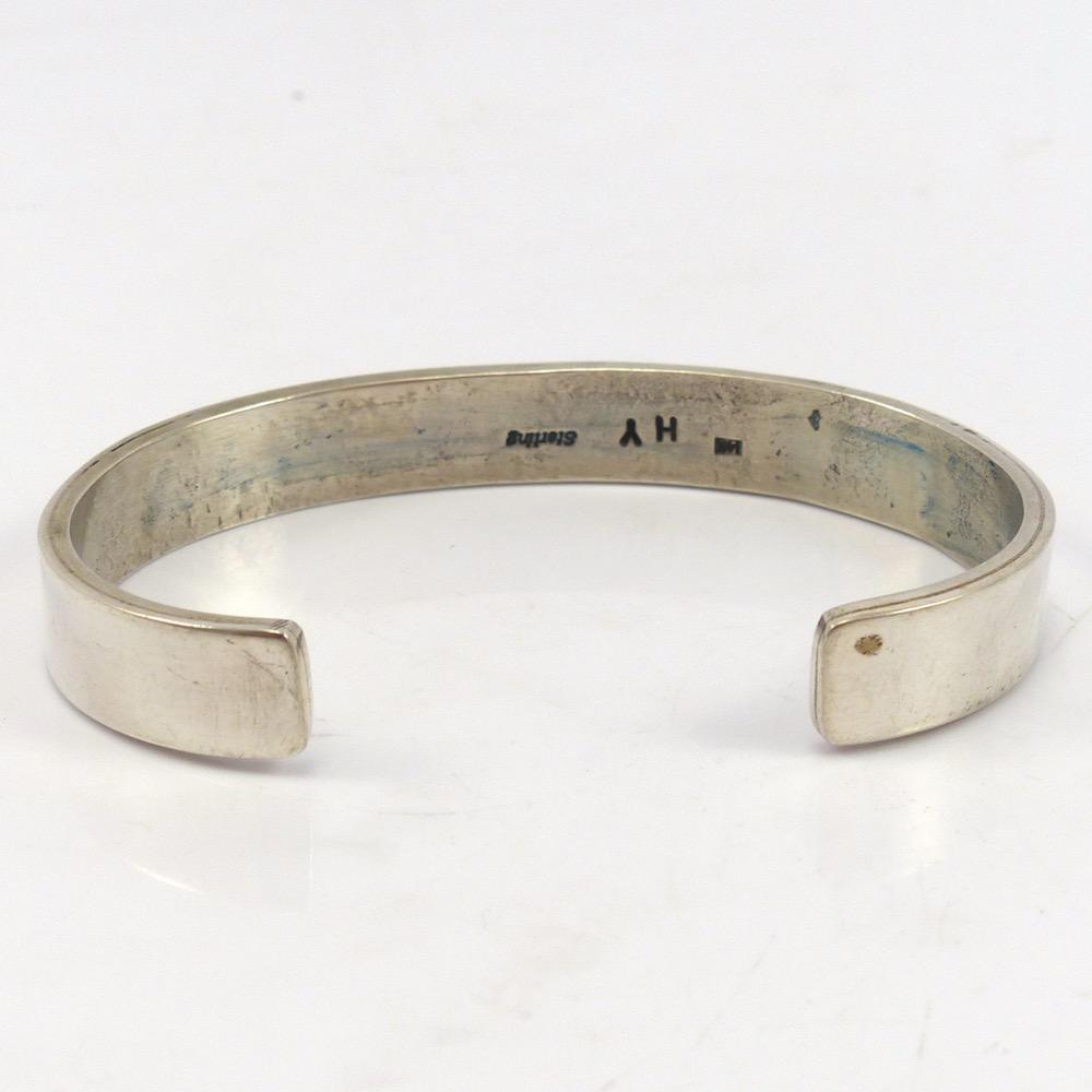 Gold on Silver Storyteller Cuff by Hubert Yowytewa - Garland's