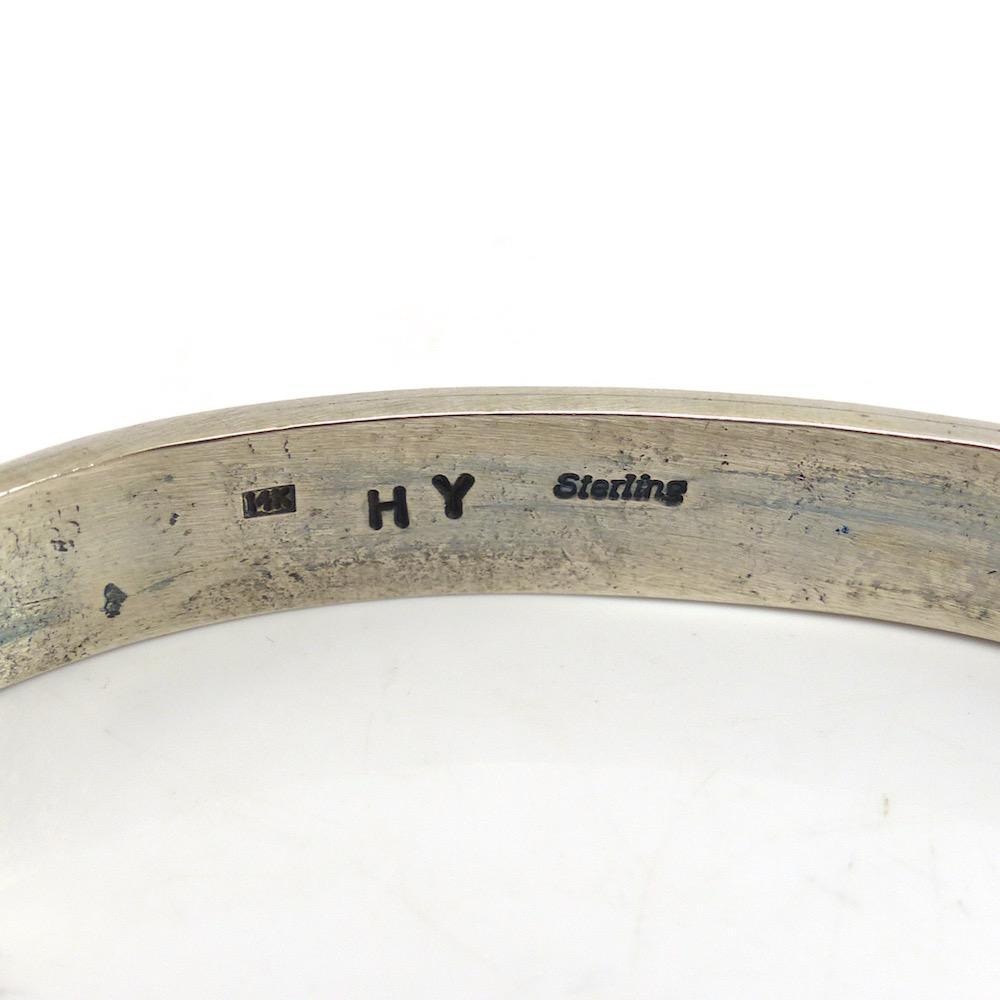 Gold on Silver Storyteller Cuff by Hubert Yowytewa - Garland's