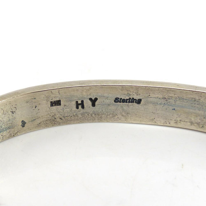 Gold on Silver Storyteller Cuff by Hubert Yowytewa - Garland's